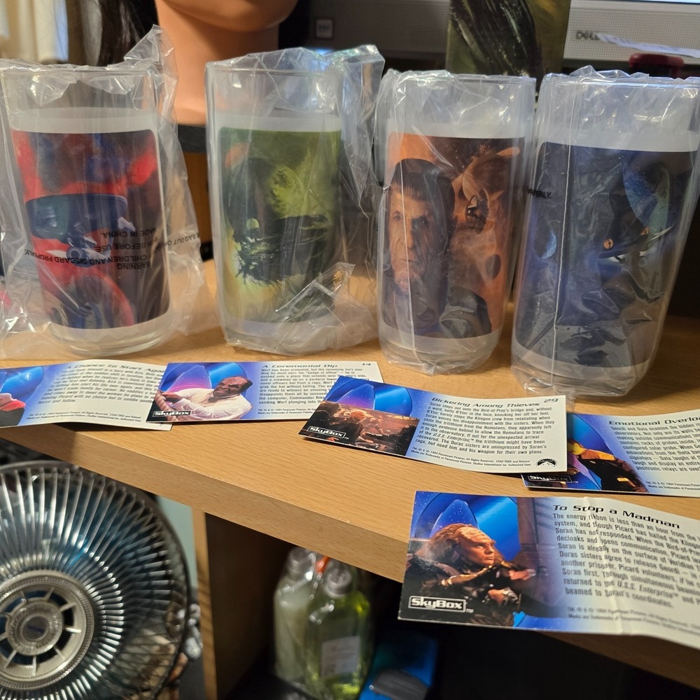 Star Trek Kirk-Nero-Uhura-Spock Set of 4 Glasses 2008 Collectible Set In Boxes